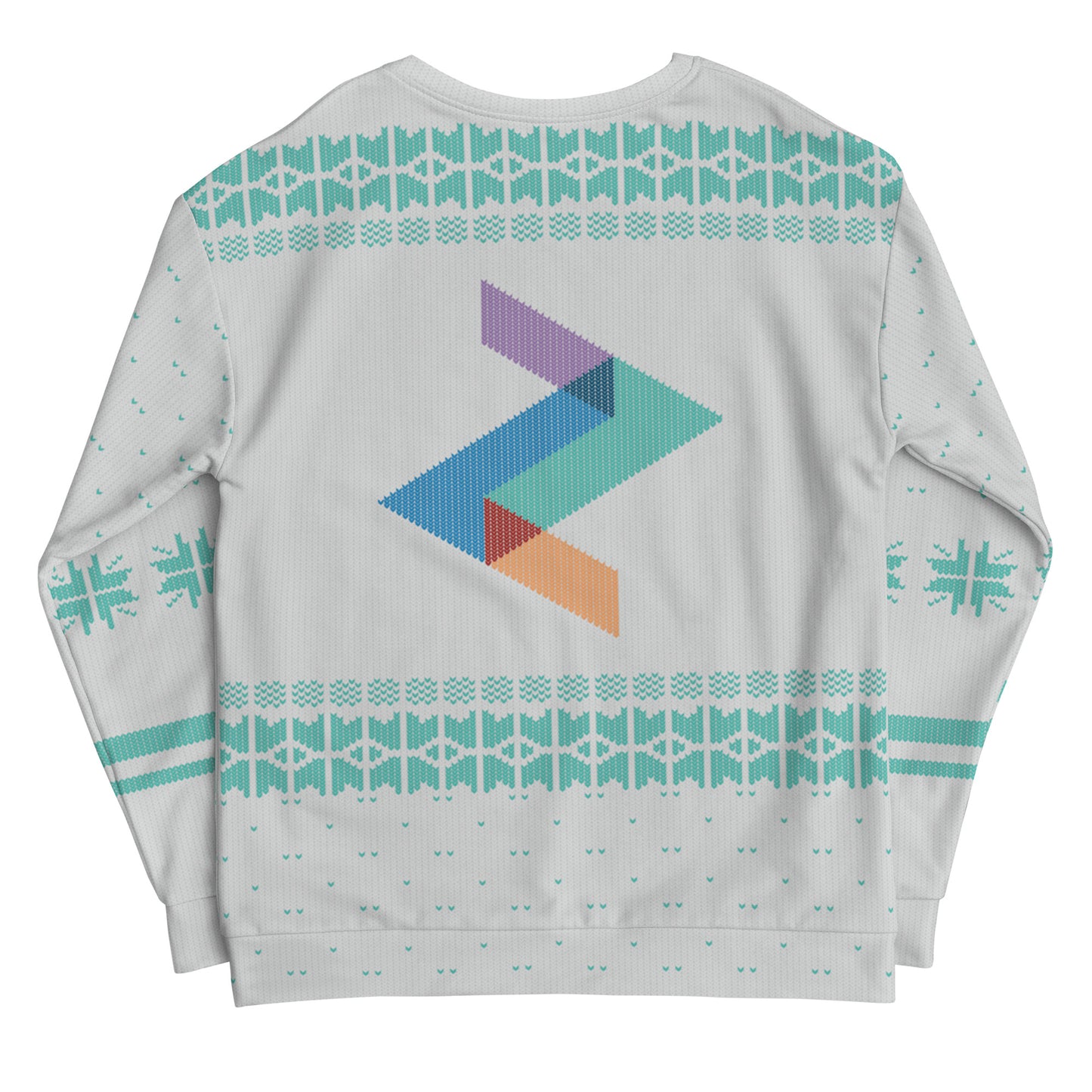 Knitted-Print White Unisex Sweatshirt