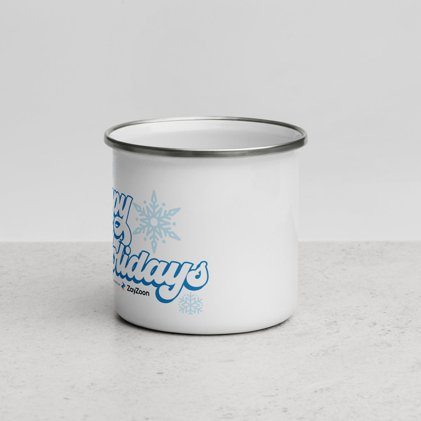 Happy Holidays Enamel Mug