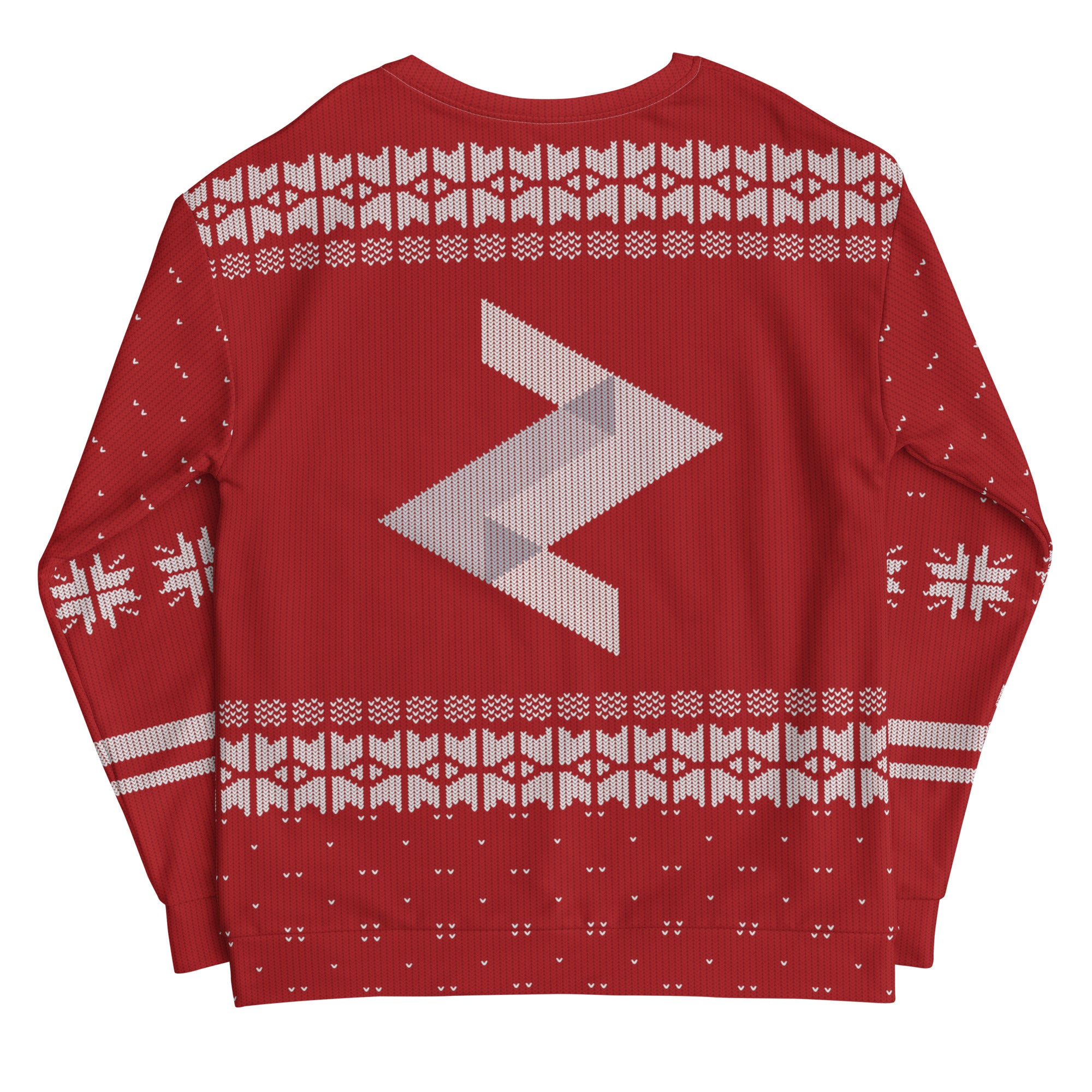 Knitted-Print Holiday Crewneck - Red