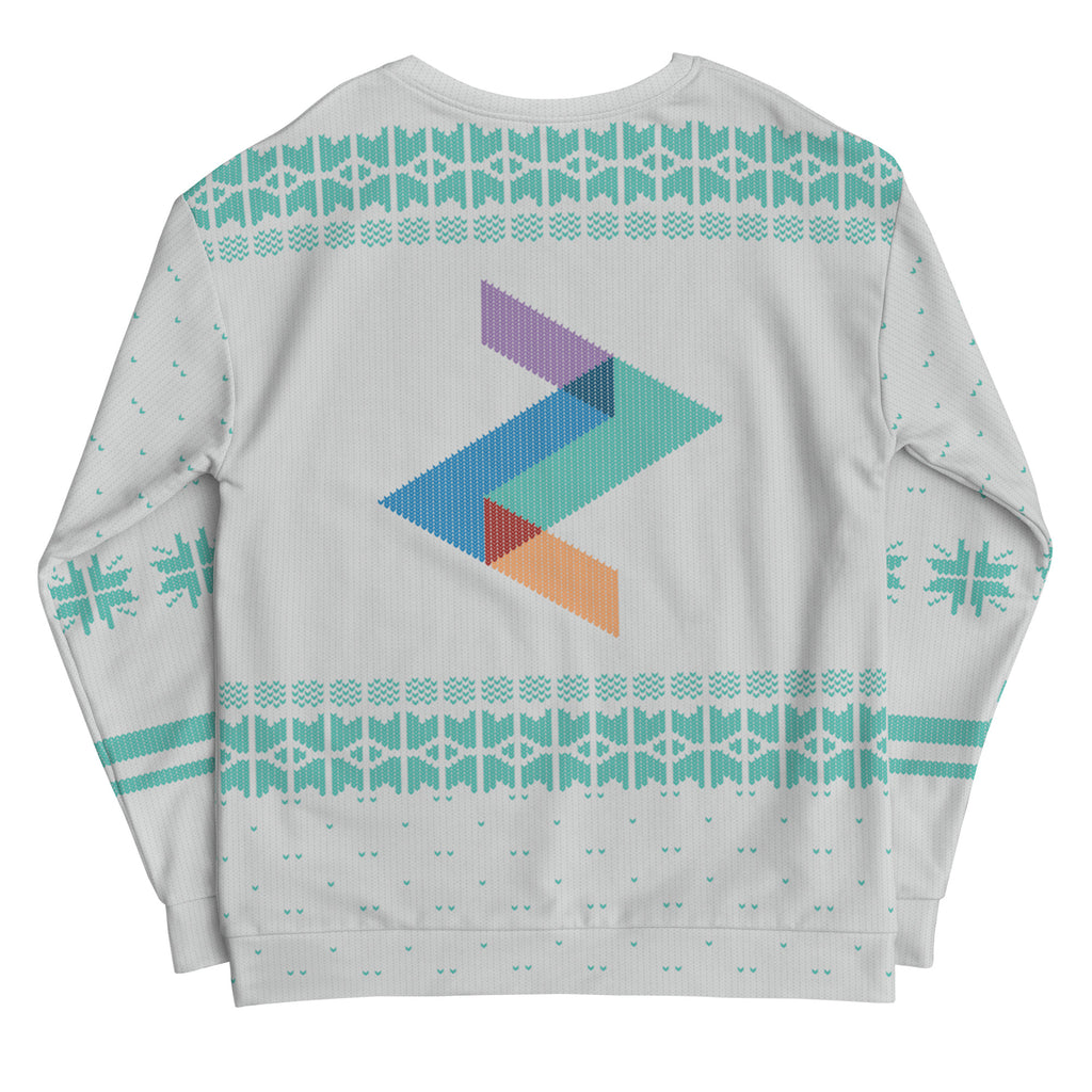 Knitted-Print Holiday Crewneck - White