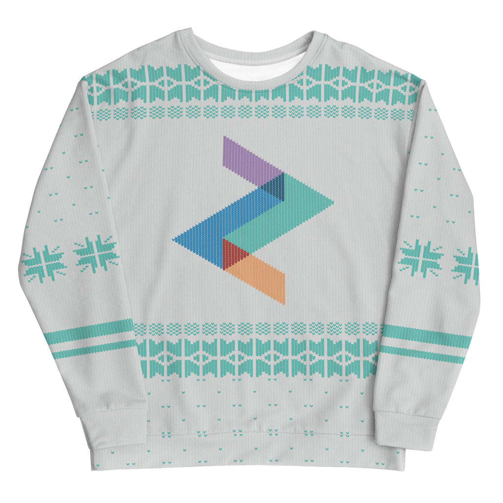 Knitted-Print Holiday Crewneck - White