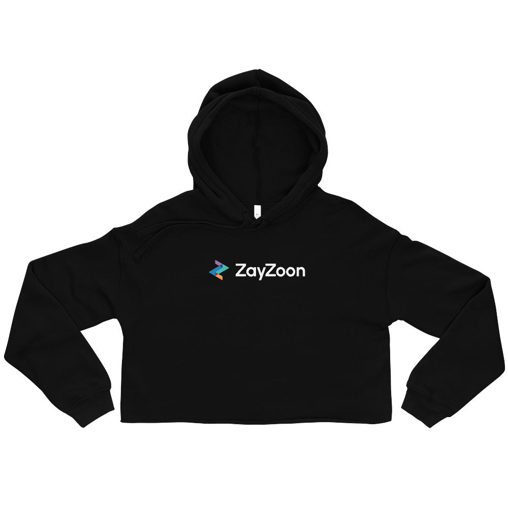 Women's Black Cropped Hoodie